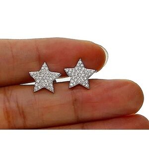Unisex Star Stud Earrings, 14k Gold Filled Pave Sparkly Jewelry